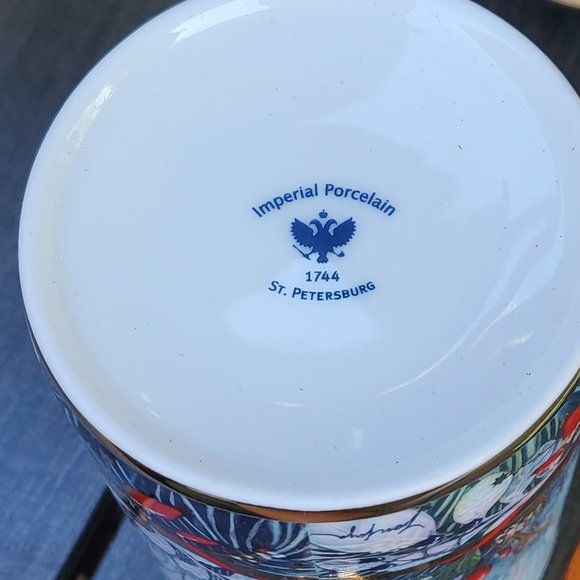 Lomonosov Imperial Bone China Porcelain Coffee Mug Idyll Kalenda 400 Ml/14.1 Fl. - Picture 7 of 11